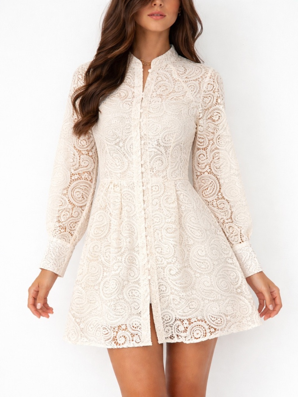 Crochet cream dress